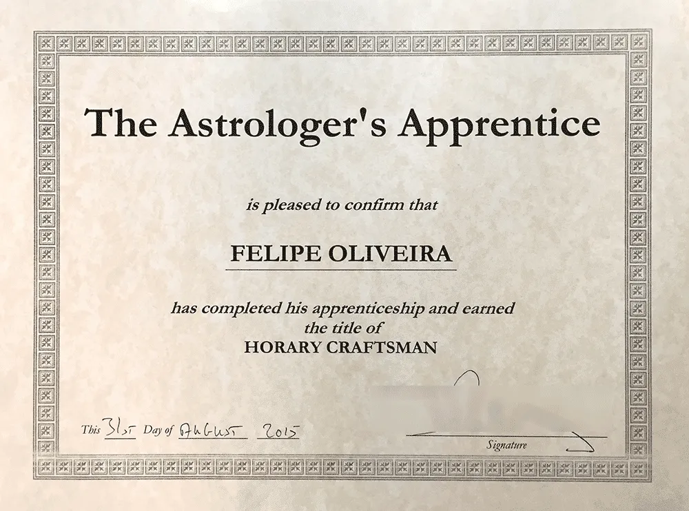 john frawley felipe oliveira horary craftsman graduation diploma
